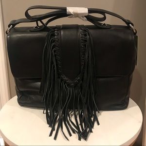 NWT Sam Edelman Michelle fringe leather satchel